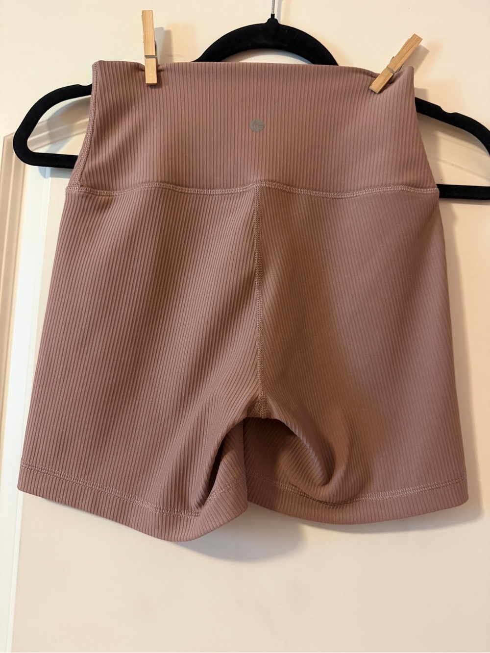 90 Degree Reflex High-Waist Ribbed Women’s Bike Shorts - Dark Rose size S
